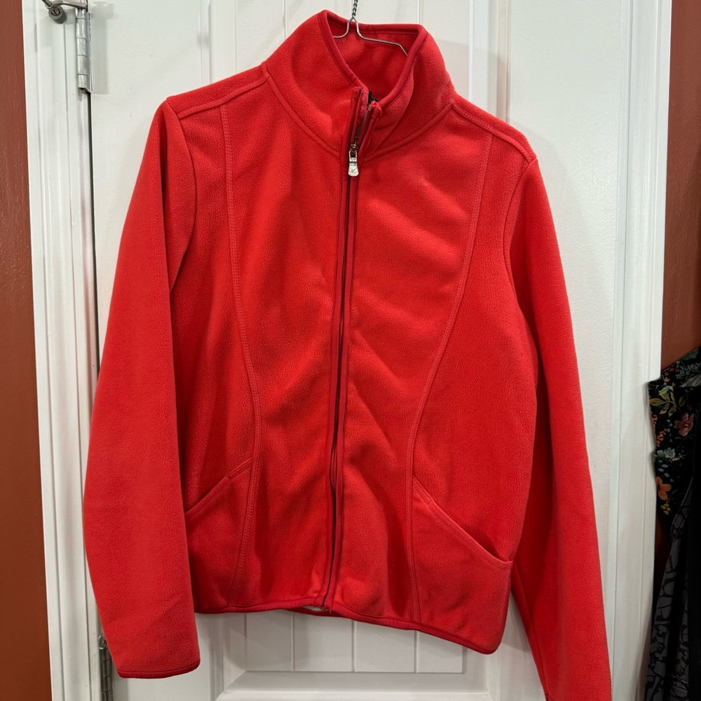 BC Clothing Pink Fleece Zip-Up Jacket Size Large